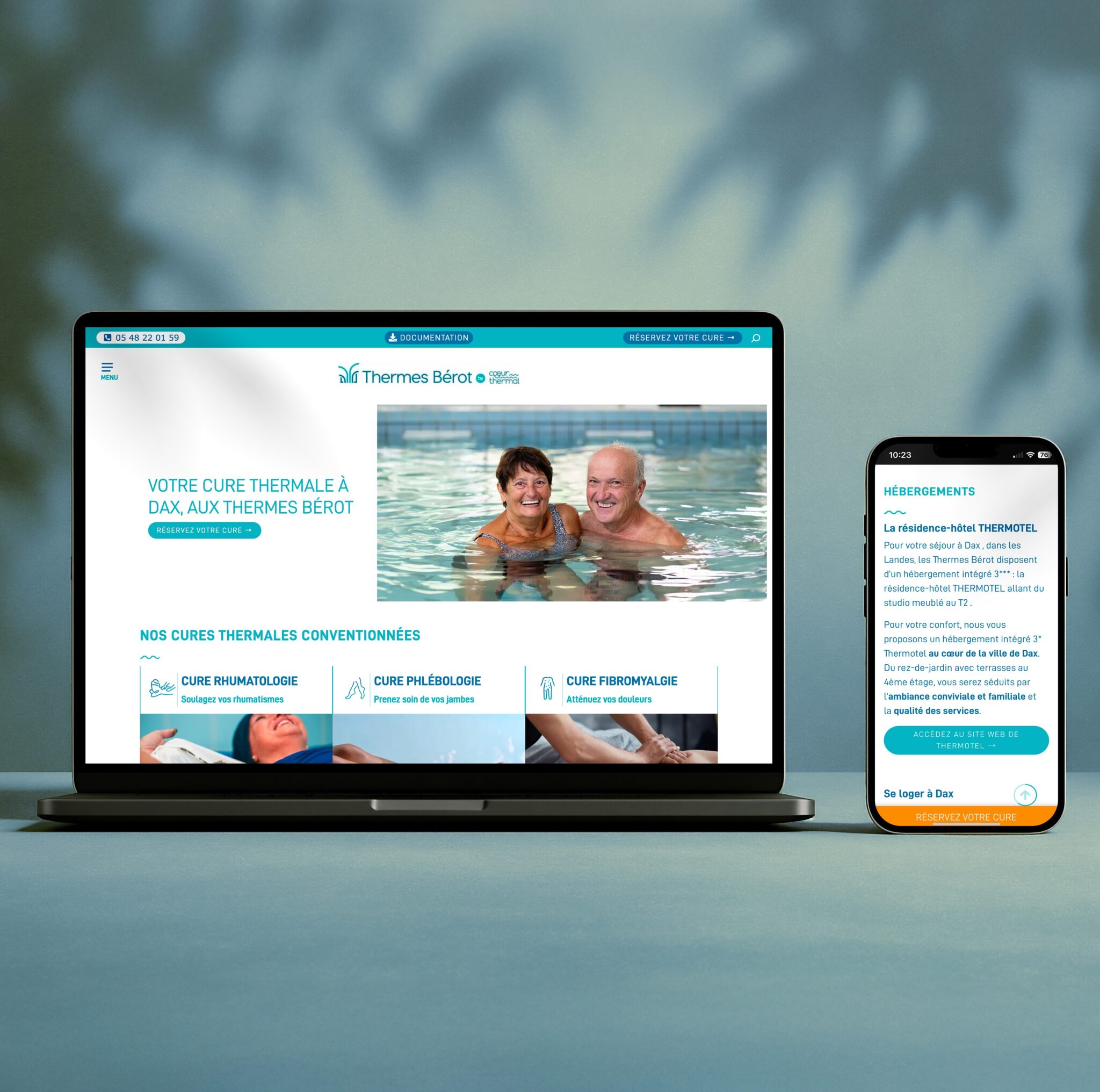Site des Thermes Bérot du Groupe Cœur Thermal par l'Agence A