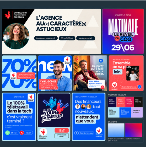Identité visuelle créée par l’Agence A pour La French Tech Pau Béarn